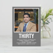 Moderne 30 foto 30e verjaardagsfeest kaart (Staand voorkant)