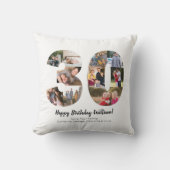 Moderne 30 nummer foto collage aangepaste groet kussen (Voorkant)