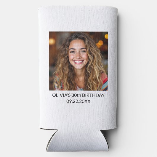 Moderne 30e 30 foto verjaardagsfeest Koelbox Seltzer Blikjeskoeler (Achterkant)