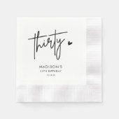 Moderne 30e 30e volwassen verjaardag Napkins Servet (Voorkant)