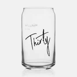 Moderne 30e dertigste dertigste verjaardag blikvorm glas