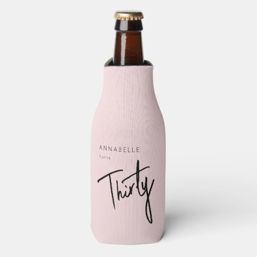 Moderne 30e dertigste dertigste verjaardag flesjeskoeler (Fles Voorkant)