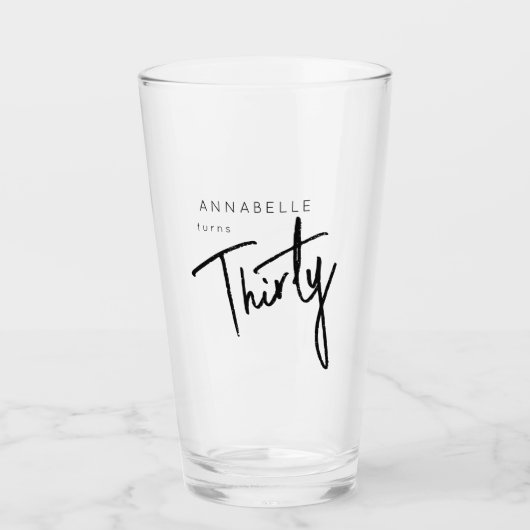 Moderne 30e dertigste dertigste verjaardag glas (Voorkant)
