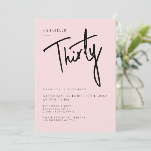 Moderne 30e dertigste dertigste verjaardag kaart (Staand voorkant)