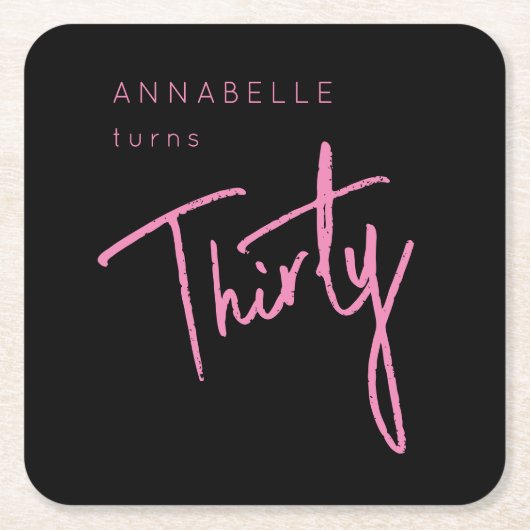 Moderne 30e dertigste dertigste verjaardag kartonnen onderzetters (Voorkant)
