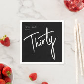 Moderne 30e dertigste dertigste verjaardag Napkin Servet (Insitu)