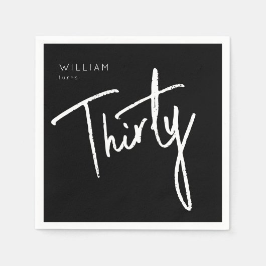Moderne 30e dertigste dertigste verjaardag Napkin Servet (Voorkant)