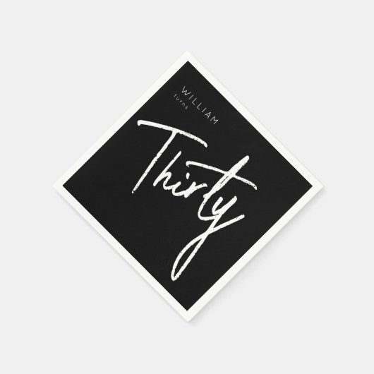 Moderne 30e dertigste dertigste verjaardag Napkin Servet (Hoek)