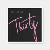 Moderne 30e dertigste dertigste verjaardag Napkin Servet (Voorkant)