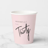 Moderne 30e dertigste dertigste verjaardag papieren bekers (Voorkant)