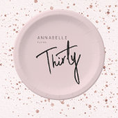 Moderne 30e dertigste dertigste verjaardag papieren bordje