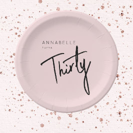Moderne 30e dertigste dertigste verjaardag papieren bordje