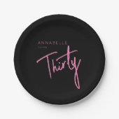 Moderne 30e dertigste dertigste verjaardag papieren bordje (Voorkant)