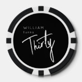 Moderne 30e dertigste dertigste verjaardag poker chips (Voorkant)