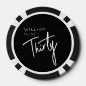 Moderne 30e dertigste dertigste verjaardag poker chips (Achterkant)