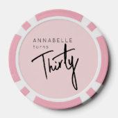 Moderne 30e dertigste dertigste verjaardag poker chips (Achterkant)