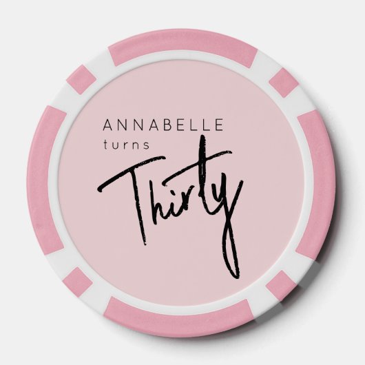 Moderne 30e dertigste dertigste verjaardag poker chips (Achterkant)