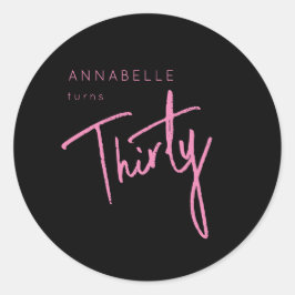 Moderne 30e dertigste dertigste verjaardag ronde sticker
