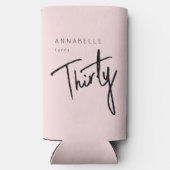 Moderne 30e dertigste dertigste verjaardag seltzer blikjeskoeler (Achterkant)