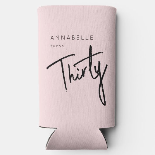 Moderne 30e dertigste dertigste verjaardag seltzer blikjeskoeler (Achterkant)