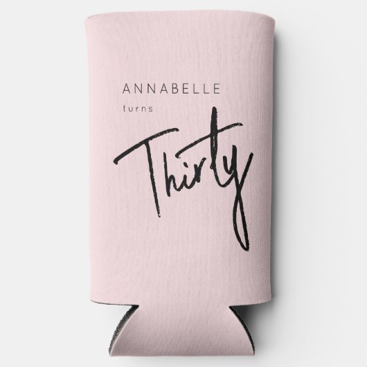 Moderne 30e dertigste dertigste verjaardag seltzer blikjeskoeler (Voorkant)