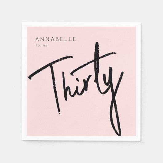 Moderne 30e dertigste dertigste verjaardag servet (Voorkant)