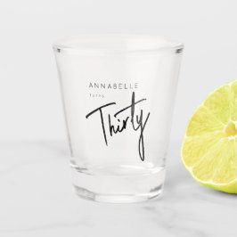 Moderne 30e dertigste dertigste verjaardag shot glas