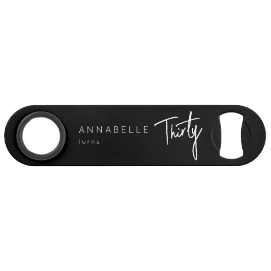Moderne 30e dertigste dertigste verjaardag speed flessenopener (Voorkant (Horizontaal))