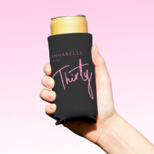 Moderne 30e Dertigste verjaardag zwart roze