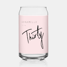 Moderne 30e dertigste verjaardagsfeest blikvorm glas