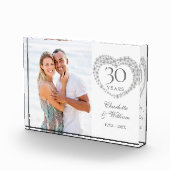 Moderne 30e trouwdag Parel Hart Fotoblokken (Rechts)