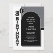 Moderne 30e verjaardag Black Arch Party Kaart (Voorkant)