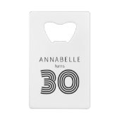 Moderne 30e verjaardag creditkaart flessenopener (Achterkant)