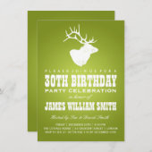 Moderne 30e verjaardag Deer Lime Green Kaart (Voorkant / Achterkant)