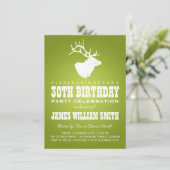 Moderne 30e verjaardag Deer Lime Green Kaart (Staand voorkant)
