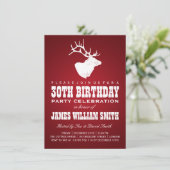 Moderne 30e verjaardag Deer Red Kaart (Staand voorkant)