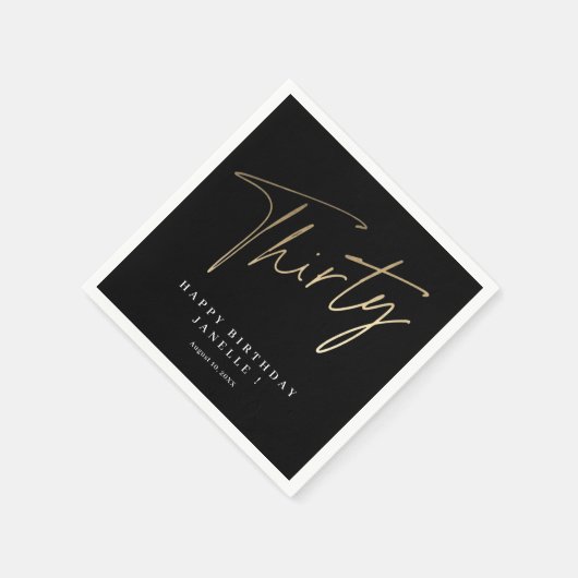 Moderne 30e verjaardag eenvoudige stijlvolle elega servet (Hoek)