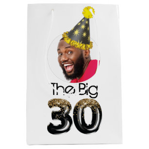 Moderne 30e verjaardag Foto gepersonaliseerd Medium Cadeauzakje