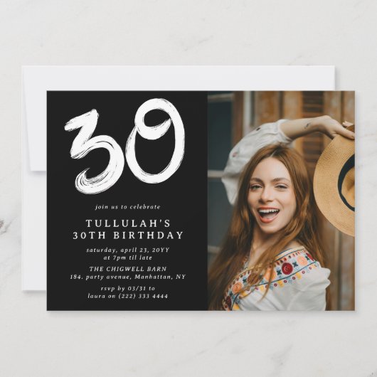 Moderne 30e verjaardag foto kaart (Voorkant)