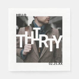 Moderne 30e verjaardag foto servet