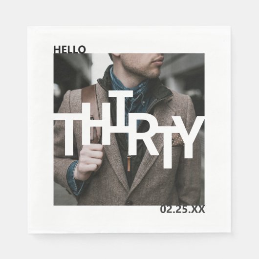 Moderne 30e verjaardag foto servet (Voorkant)