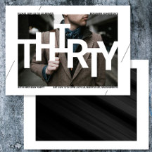 Moderne 30e verjaardag foto uitnodiging