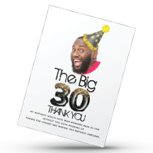 Moderne 30e verjaardag Foto zwart Gold, persoonlij