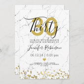 Moderne 30e verjaardag Gold Marble Kaart (Voorkant / Achterkant)