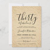 Moderne 30e Verjaardag Gouden Glitter Glam Kaart (Voorkant)