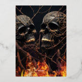 Moderne 30e verjaardag Halloween zwart gouden sche Folie Uitnodiging (Achterkant)