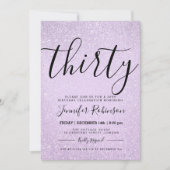 Moderne 30e verjaardag lavender Glitter Paint Kaart (Voorkant)