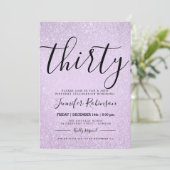 Moderne 30e verjaardag lavender Glitter Paint Kaart (Staand voorkant)