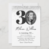 Moderne 30e verjaardag Party foto uitnodiging (Voorkant)