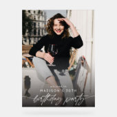 Moderne 30e verjaardag Party Fotoscript Typografie Acryl Bord (Voorkant)